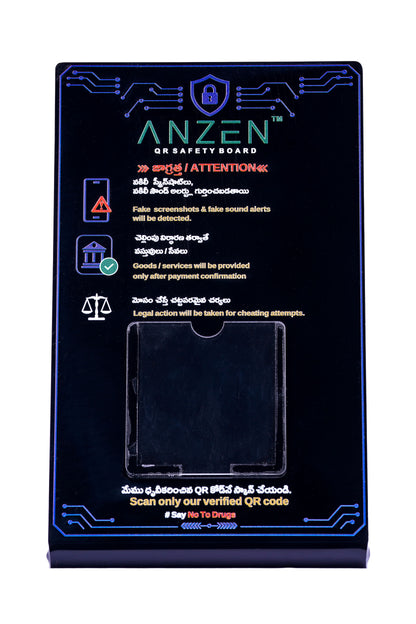 Anzen™ QR Safety Board (Telugu - English) - Small (Size: 3*5*8 Inches (7.62× 12.70 × 20.32 cm))
